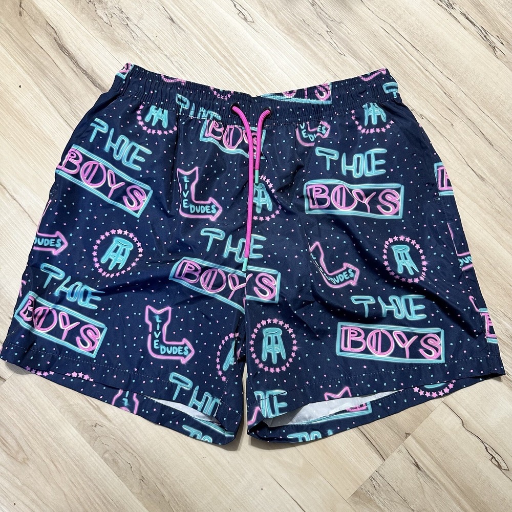 Barstool Sports Swim Trunks Mens Large Blue The Boys Swimwear Board Shorts